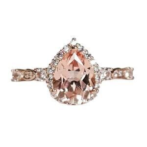 Lab Created Sapphire Rose Gold over Sterling Silver Ring